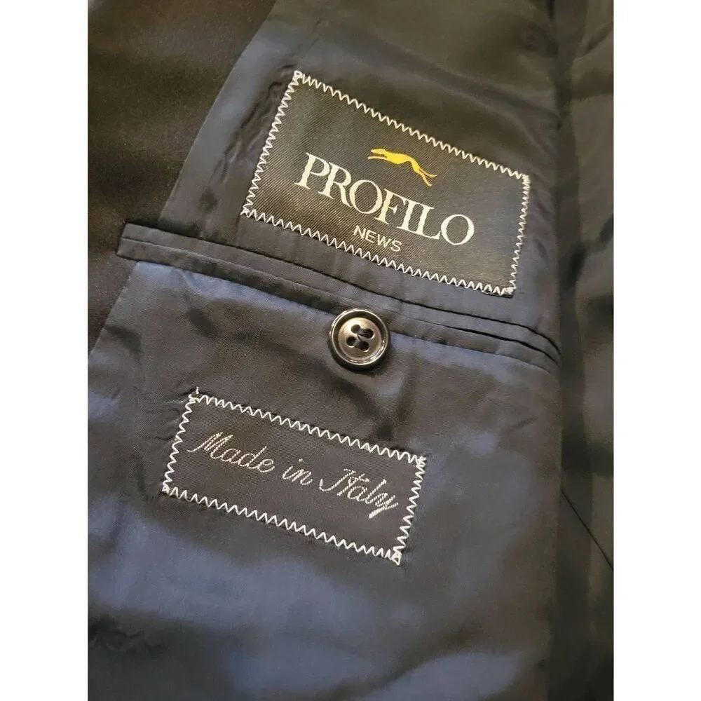 Profilo News Loro Piana Tuxedo Jacket Men's 42 Black Tasmanian Super 120s Wool